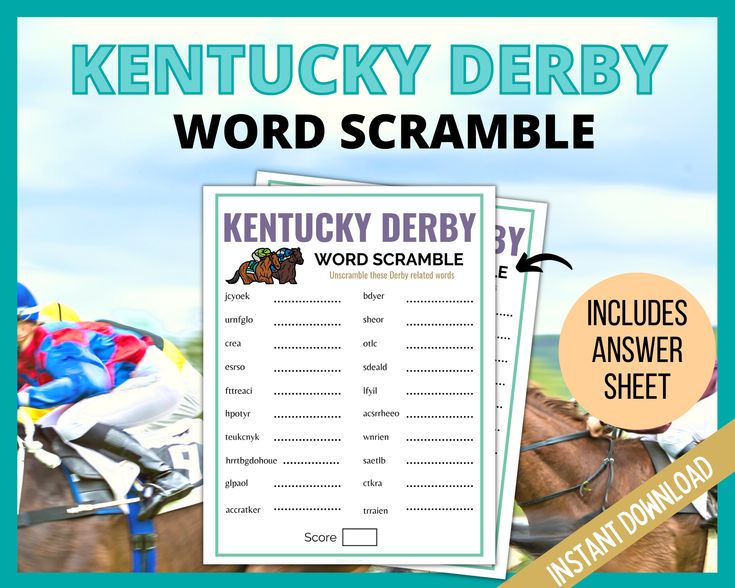 Kentucky Derby Word Scramble Printable Game Kentucky Derby Games, Kentucky Derby Party Games, Derby Games, Party At The Park, Student Games, Crown Party, Kentucky Derby Party, Horse Race, Word Scramble