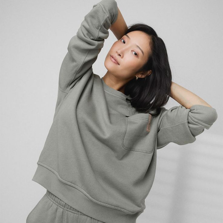 Sweats have officially evolved (consider it natural selection). An innovative blend of breathable cotton and Washable Silk, this isn’t your average sweatsuit. We designed our Silksweats™ to be effortlessly oversized, giving you equal parts style and comfort. An interior of luxuriously cozy sherpa back, it’s 100% reversible for a two-in-one look. Match it with the Silksweats™ Reversible Jogger for a complete ‘fit. Oversized Sweats With Pockets For Everyday, Oversized Athleisure Sweatshirt For Relaxation, Cozy Relaxed Fit Organic Cotton Tops, Relaxed Fit Athleisure Sweatshirt With Pockets, Cozy Organic Cotton Relaxed Fit Tops, Cozy Organic Cotton Relaxed Tops, Comfy Relaxed Fit Sweatshirt For Relaxation, Relaxed Fit Athleisure Sweater, Sporty Tops With Ribbed Cuffs For Relaxation