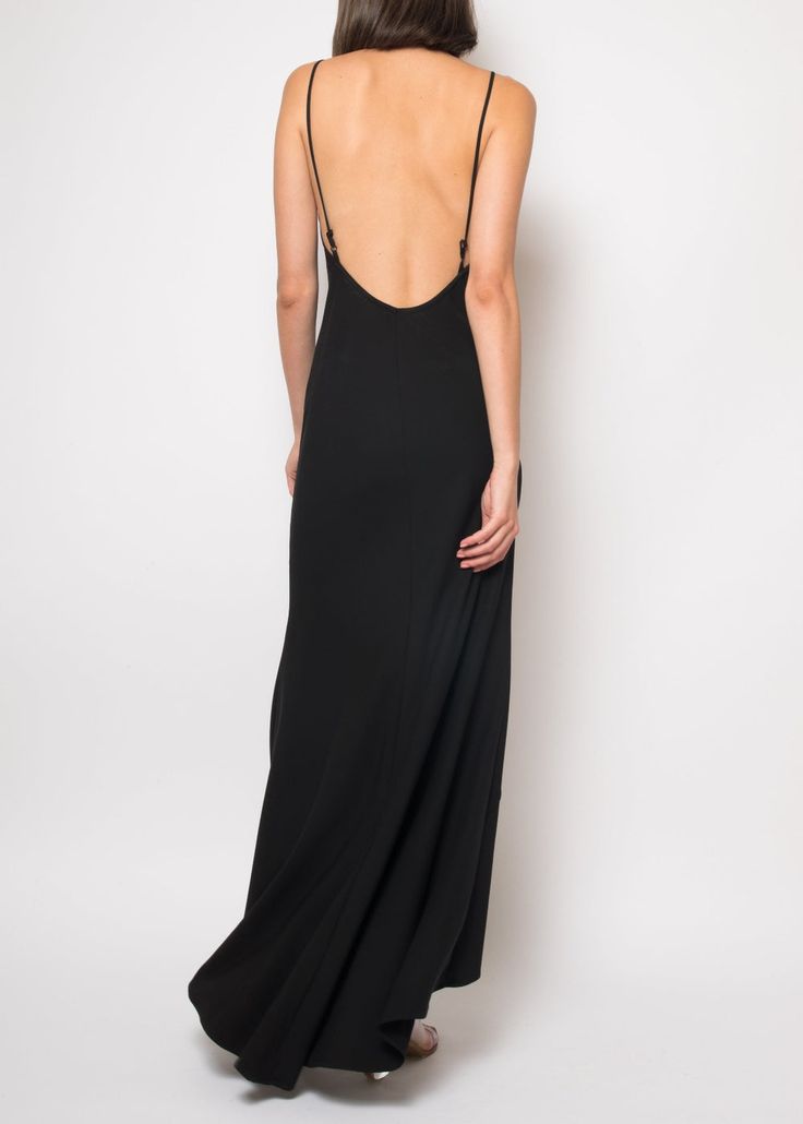 Low Back Maxi Dress, Black Silk Slip Dress, Style Slip Dress, Backless Slip Dress, Elegante Outfits, Low Back Dresses, Amanda Dress, Fish Tail, Silky Dress