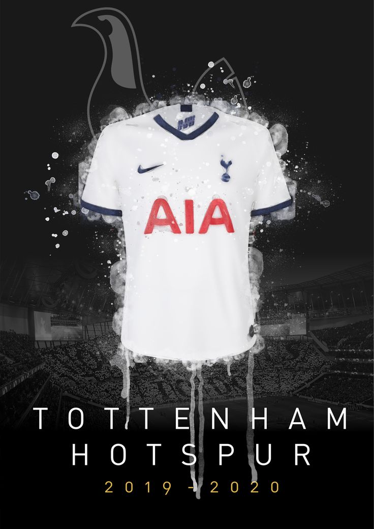 the tottenham shirt is on display in front of an empty stadium seat with water splashing around it