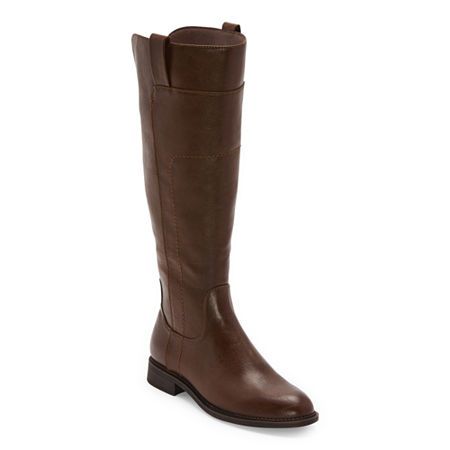 Embrace timeless style with Frye & Co. women's Giovanna riding boots. The EVA cushioning offers comfort and their side zip makes for easy on-and-off wear. Featuring a sleek silhouette and flat heel, these boots are perfect for pairing with any outfit.Features: Cushioned, ComfortClosure Type: ZipperFootwear Technology: Eva CushioningShaft Circumference: 16 InchesBoot Shaft Height: 15 3/4 InchesShoe Heel Height: 1 InchUpper/Outer Base Material: 100% PolyurethaneShoe Lining Material: Polyuretha Riding Boots Brown, Brown Riding Boots, Boots Brown, Love My Job, Stacked Heel, Timeless Style, Riding Boots, Side Zipper, Timeless Fashion