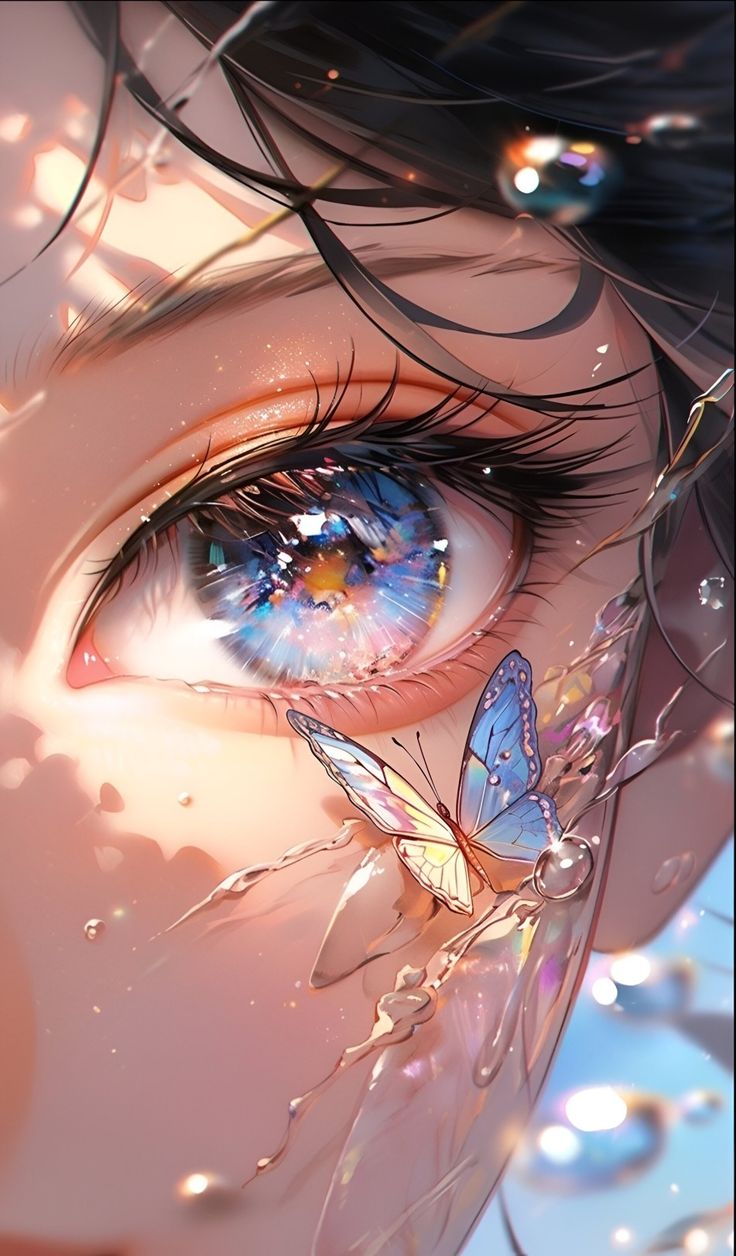 @araliaart Fantasy Eyes Art, Eyes Artwork, Dreamy Artwork, Abstract Art Wallpaper, Flower Art Images, Girly Art Illustrations, Digital Art Anime, Dreamy Art, Anime Eyes