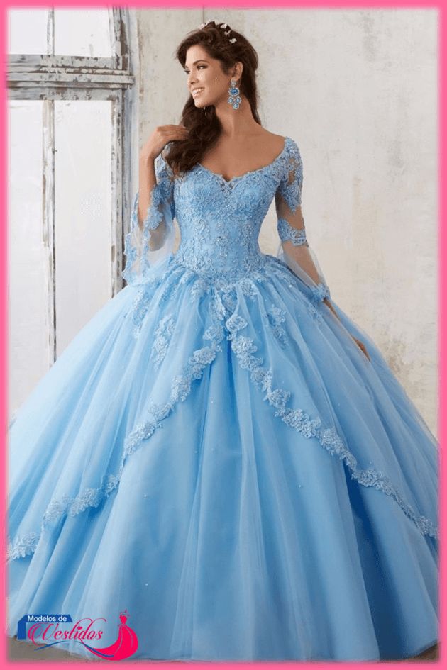 ▷ Vestidos de 15 MANGA LARGA ✔✔ | Modelos de Vestidos ❤️ Mori Lee Quinceanera Dresses, Long Sleeve Quinceanera Dresses, Quinceñera Dresses, Quinceanera Dresses Blue, Mori Lee, Quinceanera Dress, Bahama Blue, Lace Dress With Sleeves, Pink Prom Dresses