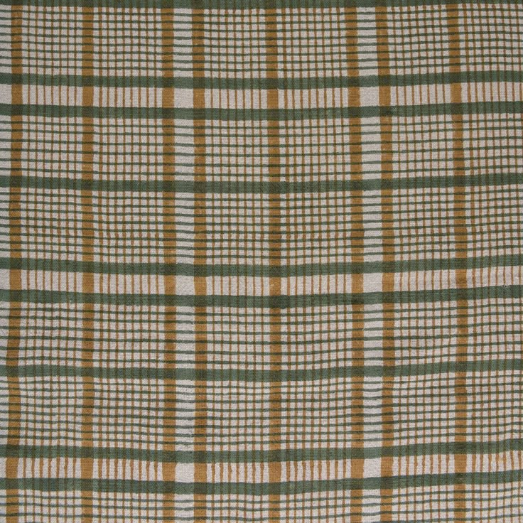 the fabric is green and brown checkered