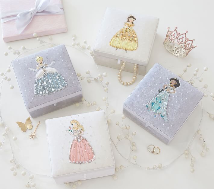 Disney Princess Kids Jewelry Boxes | Pottery Barn Kids Disney Princess Jewelry, Disney Engagement Rings, Disney Princess Gifts, Hand Embroidered Jewelry, Clean Gold Jewelry, Simple Silver Jewelry, German Silver Jewelry, Jewelry Box Diy, Girls Rooms