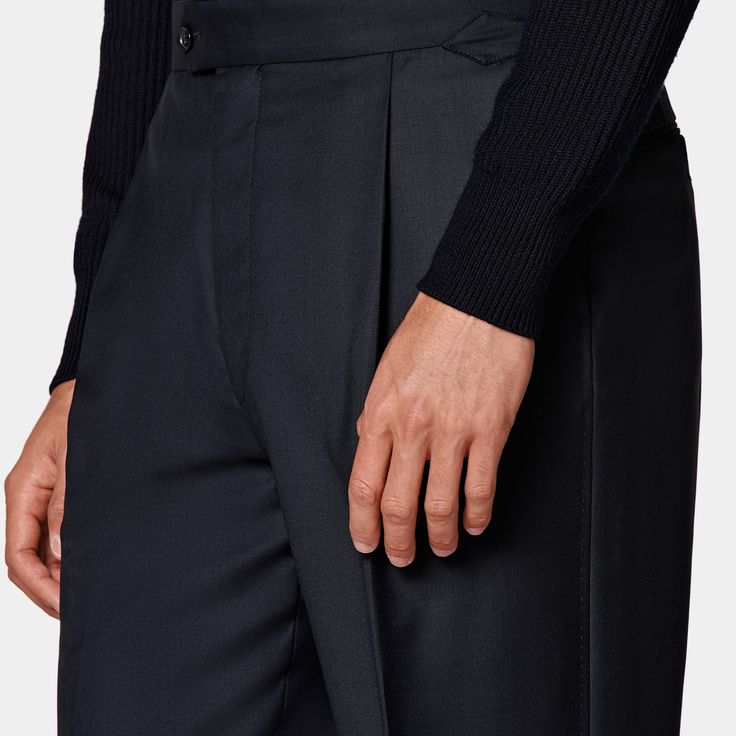 A spaciously tailored pair bringing some vintage-inspired appeal, these relaxed fit Duca pants boast a high-rise waist with single pleat and side adjusters details. The Navy, Straight Pants, Vintage Inspired, High Rise, Wide Leg, Relaxed Fit, Trousers, Free Delivery, Pure Products