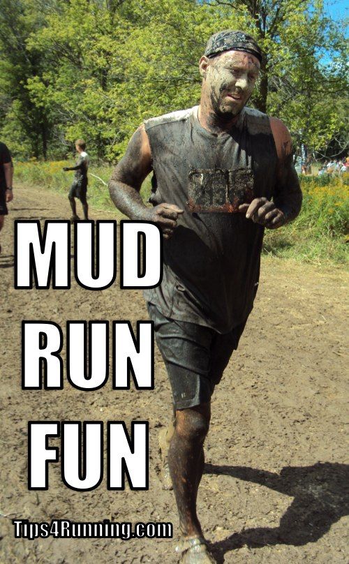 the mud run fun is coming to an end in this photo, and it's really