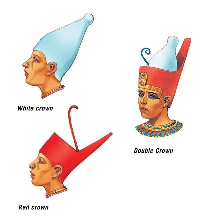 three different types of hats that are on top of each other, including one with an egyptian headdress