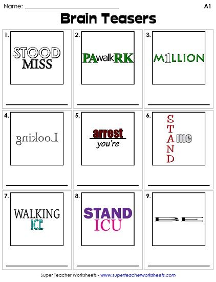 Brain Teaser Puzzles for teens - Google Search | Printable brain ...