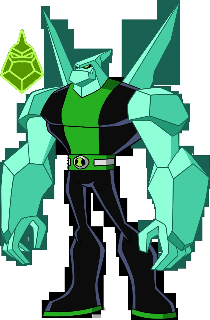 an animated character with green and black colors, standing in front of a white background