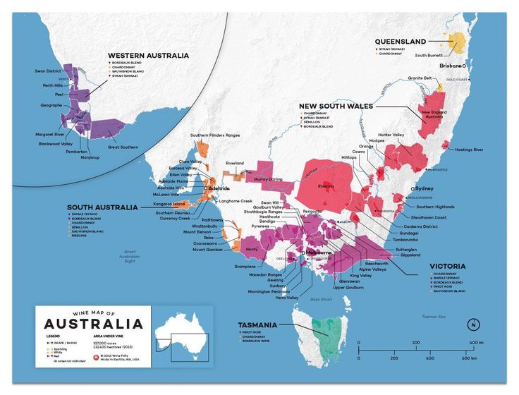 a map of australia with all the major cities and their names on it's side