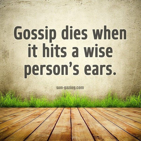 a wooden floor with grass in the middle and a quote on it that says, gossip dies when it hits a wise person's ears