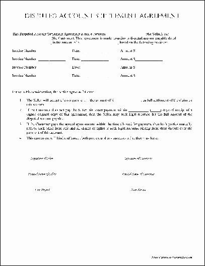 Simple Payment Agreement Template Fresh Free Simple Disputed Account ...