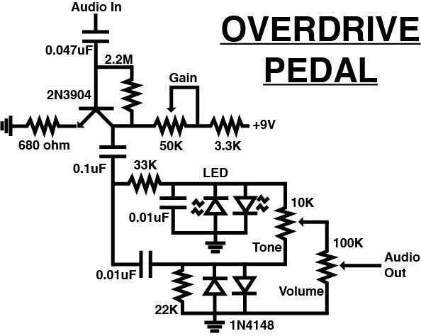 an overdriveed pedal circuit diagram with the following instructions to read and understand it