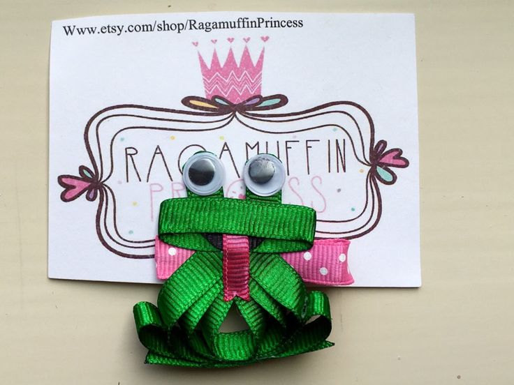 Frog ribbon sculpture bow | Etsy Sculpture Hair, Ribbon Sculpture, A Frog, Hair Barrettes, Barrettes, Custom Orders, 3 D, Ribbon, Sculpture