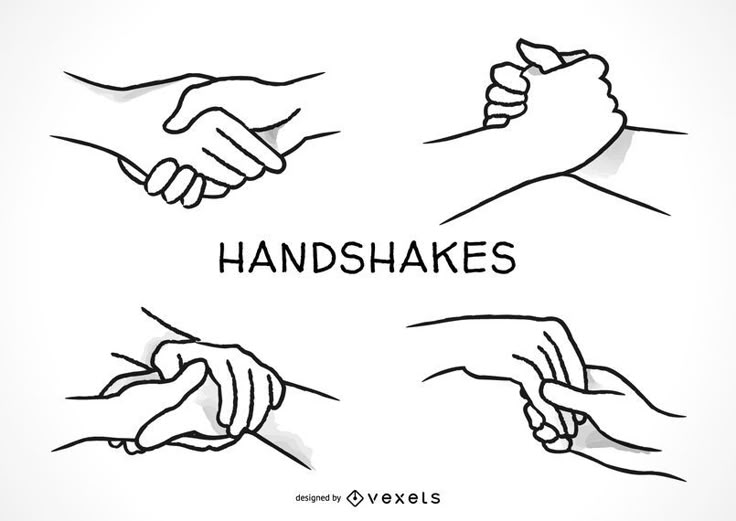 four hands holding each other with the words handshakes