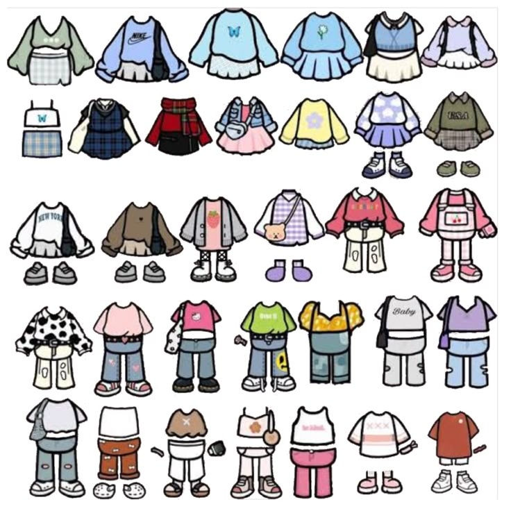 an image of children's clothes and shoes