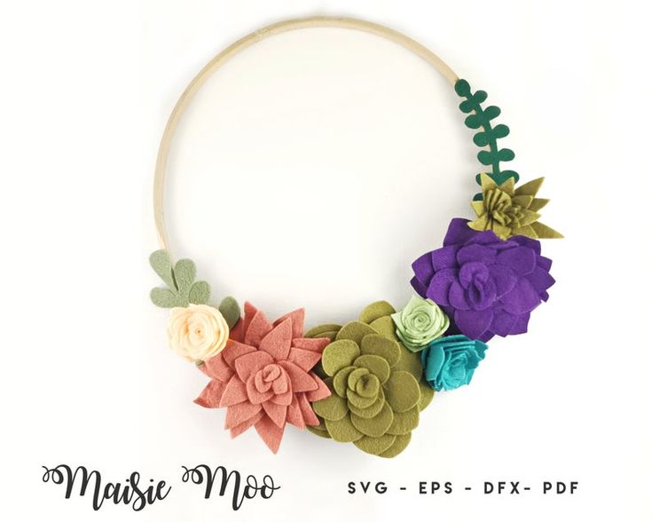 a flower necklace made with felt flowers on a white background and the words music mom written below it