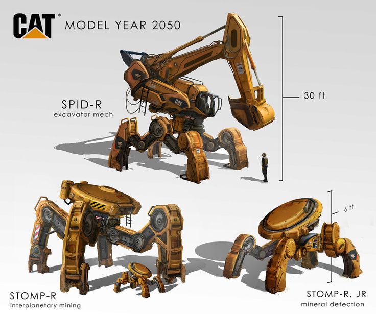 Construction Mech Concept Art, Construction Robot Concept Art, Futuristic Construction Vehicles, Mechs Concept, Construction Mech, Eddie Mendoza, Ron Cobb, Mech Concept, Cat Model