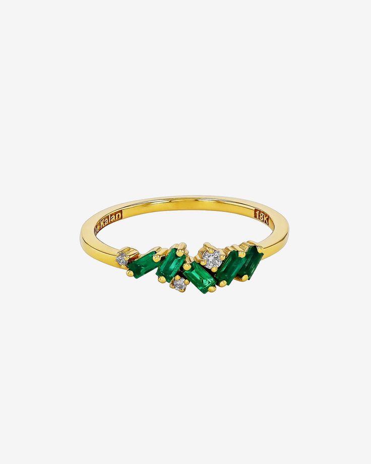 Suzanne Kalan Frenzy Emerald Ring in 18k yellow gold Push Present, Ring Making, How To Make Rings, Understated Luxury, Wedding Goals, Gold Shimmer, Emerald Ring, Cluster Ring, Everyday Wardrobe