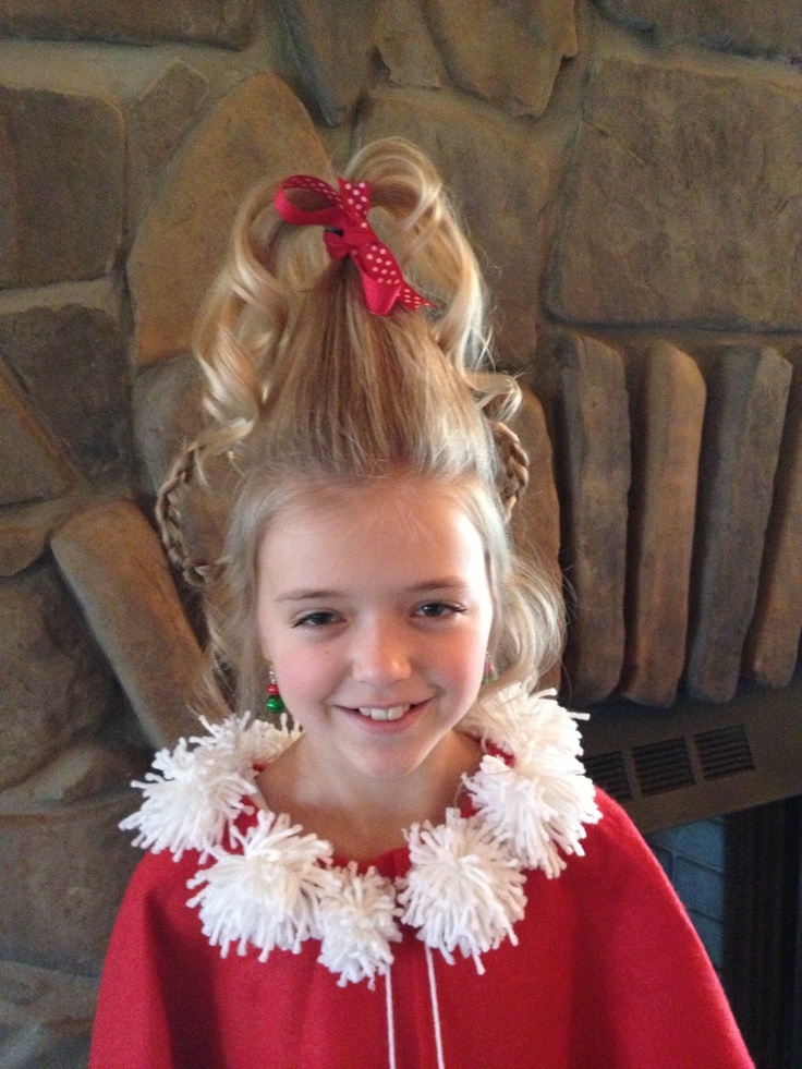 Cindy Lou Who hair Cindy Lou Hair, Who Hair, Whoville Costumes, Cindy Lou Who Hair, Cindy Lou Who Costume, Whoville Hair, Dr Seuss Costumes, Seussical Costumes, Character Halloween Costumes