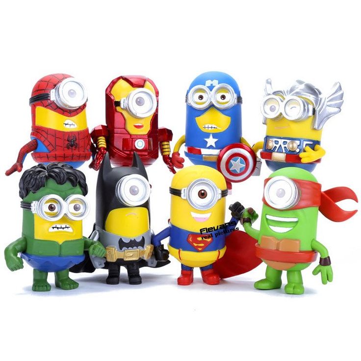 Minion Avengers Superheroes Action Figures Toys (8pcs/set 3D Eye ... - A46ee9e2feD6885eD6D9671cb26a54b4