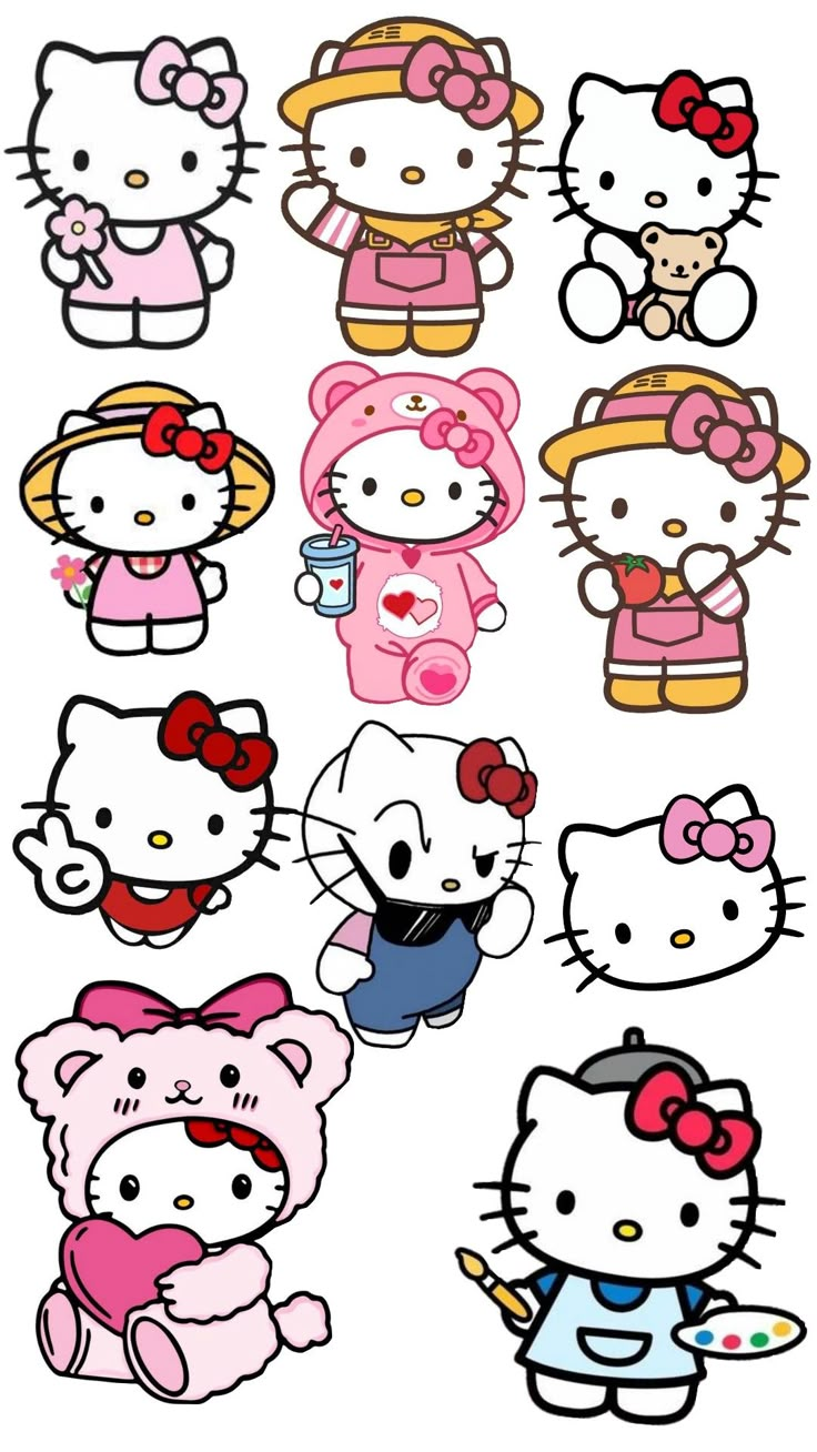 an image of hello kitty stickers on a white background