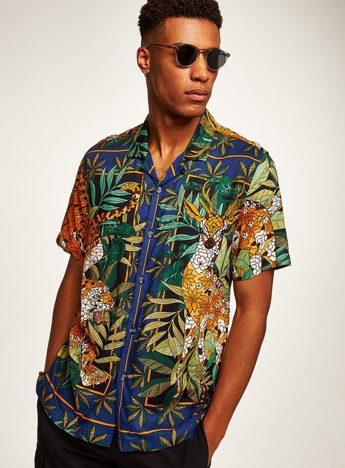 Jungle Short Sleeve Shirt Casual Shirts For Men, Short Sleeve Shirt, Casual Button Down Shirt, Casual Shirts, Asos, Men Casual, Shoe Accessories, Mens Shirts, Mens Tops