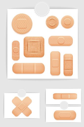 an image of medical bandages and patches on white background - kosten stock - grafit