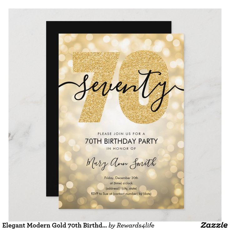 Gold Birthday Invitations & Invitation Templates | Zazzle | Invitation ...