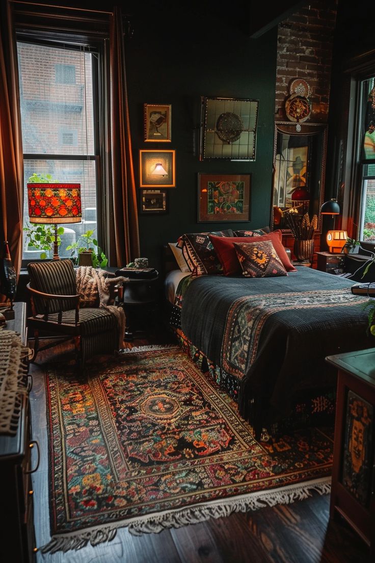 Bohemian Bliss: Eclectic Elegance in Moody Bedrooms | Unique Fusions in ...