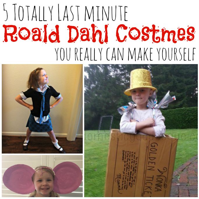 the collage has pictures of children in costumes and text that reads, 5 totally last minute road dah costumes you really can make yourself