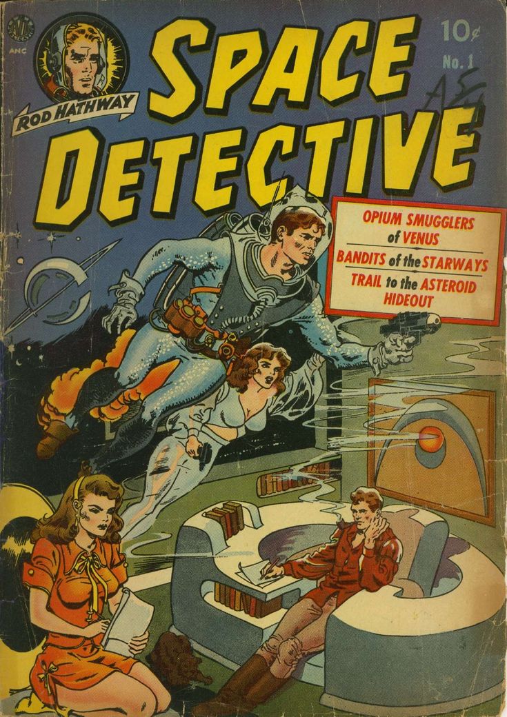 an old comic book cover for space detective