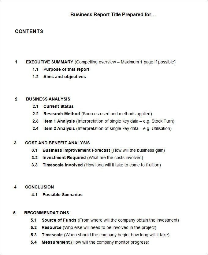 a business report is shown in this document