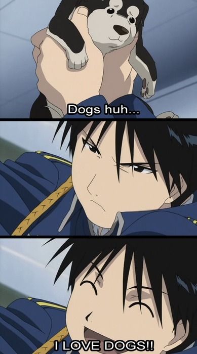 an anime scene with the caption that says dogs hun i love doggs