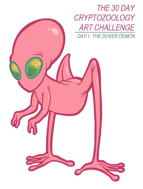 a pink alien with green eyes and legs