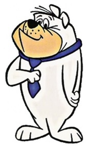 an image of a cartoon dog that is holding something in his hand and smiling at the camera