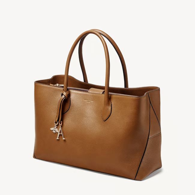 London Tote in Tan Pebble | Aspinal of London Elegant Epsom Leather Textured Bag, Elegant Textured Epsom Leather Bag, Timeless Epsom Leather Top Handle Bag, Luxury Epsom Leather Shoulder Bag For Daily Use, Timeless Calf Leather Rectangular Satchel, Timeless Epsom Leather Shoulder Bag With Double Handle, Timeless Rectangular Calf Leather Bag, Timeless Rectangular Calf Leather Satchel, Elegant Textured Leather Bag For Everyday Use