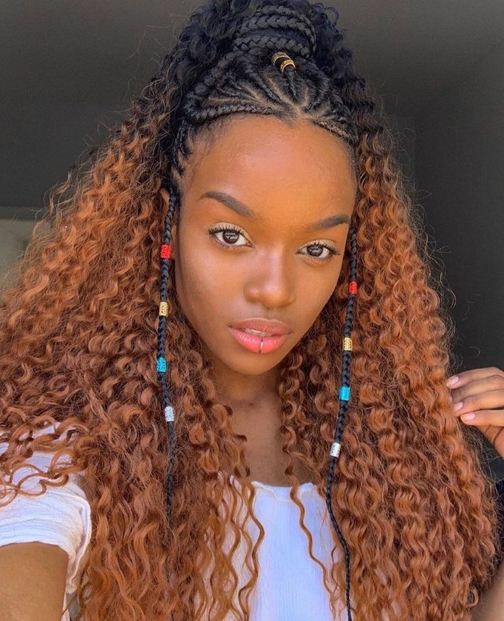 Half Cornrows Half Curly Weave, Crochet Hair Styles Freetress, Half Cornrows, Curly Weave, Braided Half Up, Hair Shows, Cornrow Hairstyles, African Braids Hairstyles, African Braids