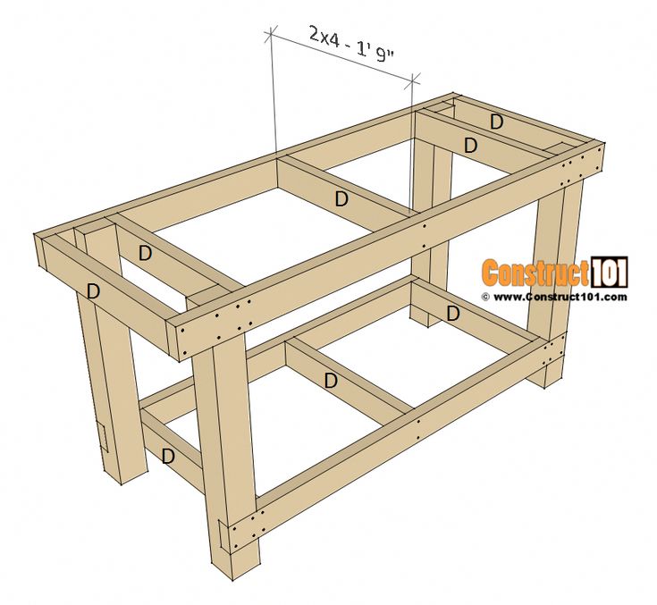 a wooden table with measurements for the top and bottom section, including two legs on each side