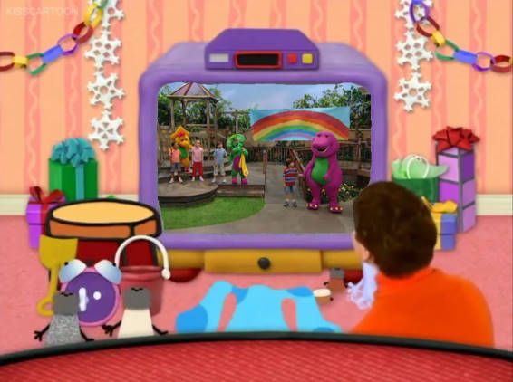 Blue's Clues Friends watching Barney & Friends Donovan Patton, Barney ...