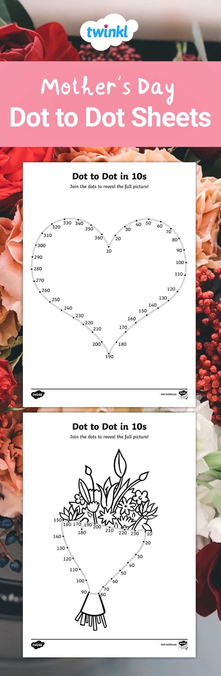 Mother's Day Dot to Dot Counting By Tens | Twinkl | Father's day ...