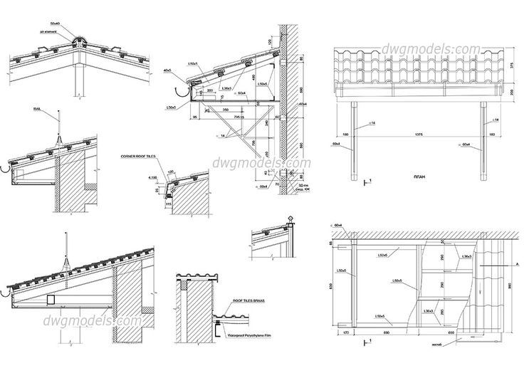 some drawings of different types of wooden structures