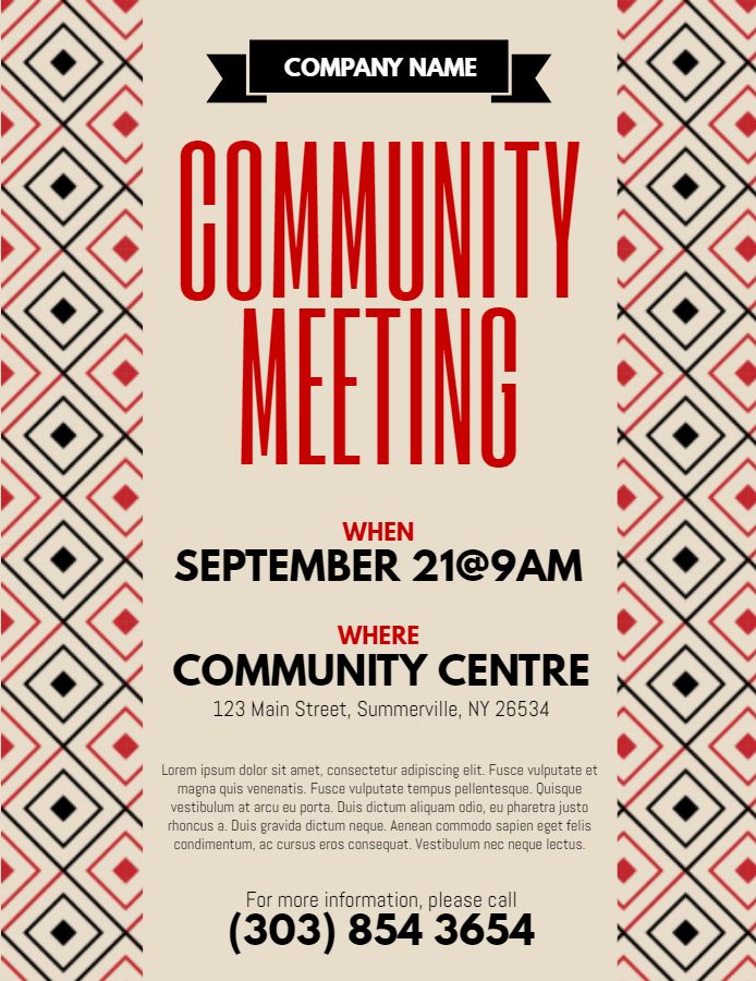 Community meeting and get-together event poster template | Event flyer ...