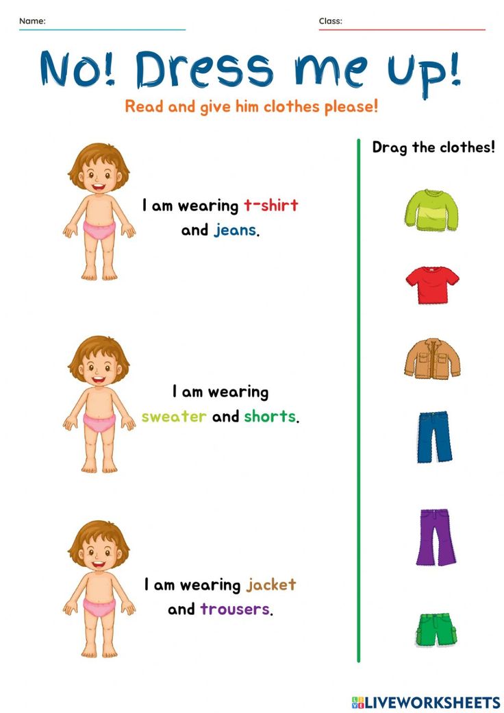 the worksheet for children to learn how to wear clothes and dress them up