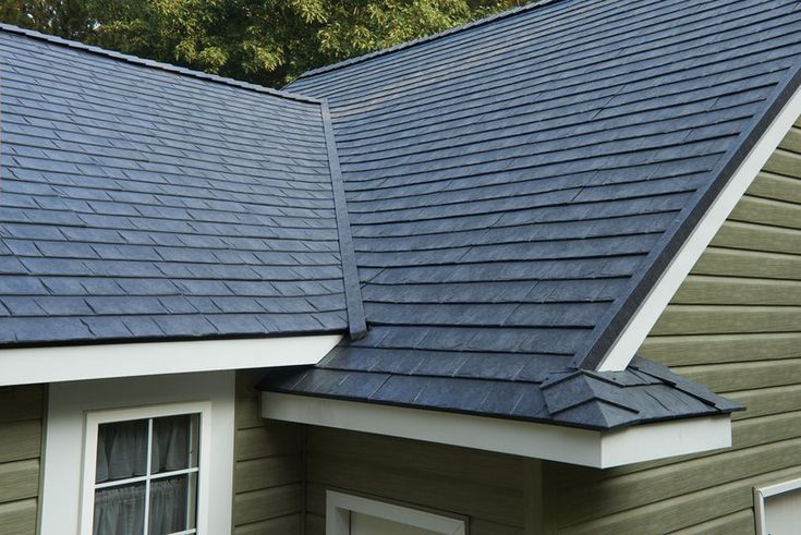 a cat sitting on the roof of a house