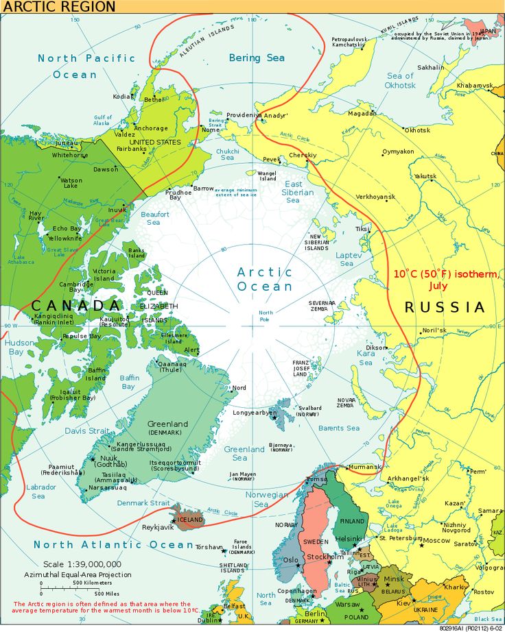 Map of The Arctic Region of Russia by the CIA World Factbook. After ...