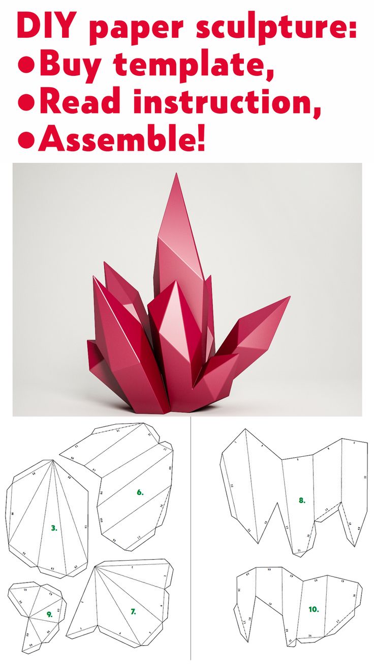 the instructions for how to make an origami paper sculpture, including instructions on how to