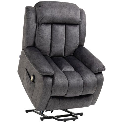 HOMCOM Power Lift Recliner Sofa Chair for Elderly with Remote and Side ...