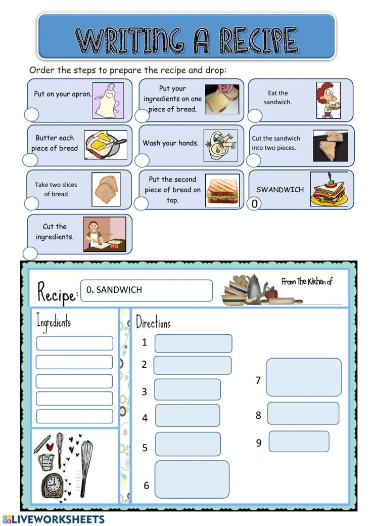 Following A Recipe Worksheet For Kids image.